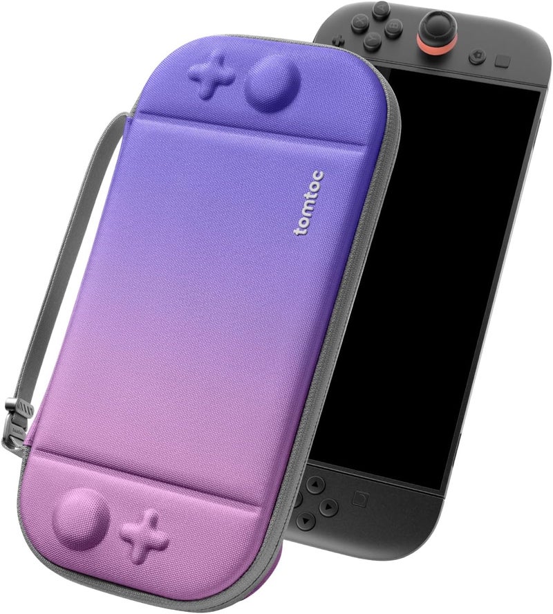 Tomtoc Slim Carrying Case for Nintendo Switch 2 Model 2025, Odorless Felt Protective Hard Shell with 12 Game Card Slots, Portable Travel Storage Case with Original Patent and Military Grade Protection - Image 1